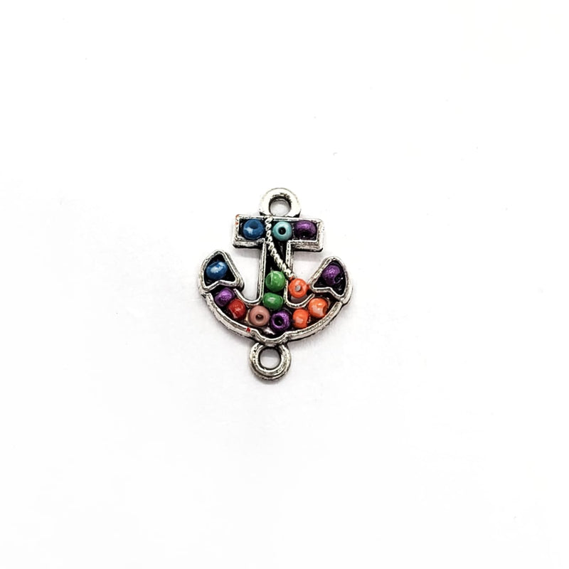Dije Ancla con Chaquira Doble Ojal de Metal Dije - Accesorios Rubi