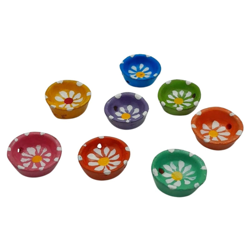 Dije Plato con Margarita Mini de Barro acrilicos - Accesorios Rubi