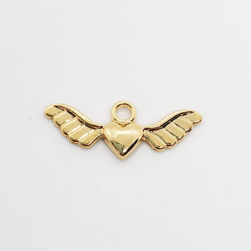 Corazón con alas 24K Dije - Accesorios Rubi