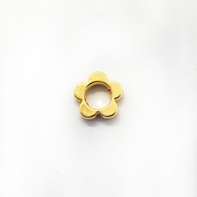 Flor Transversal Hueca 24k Dije - Accesorios Rubi