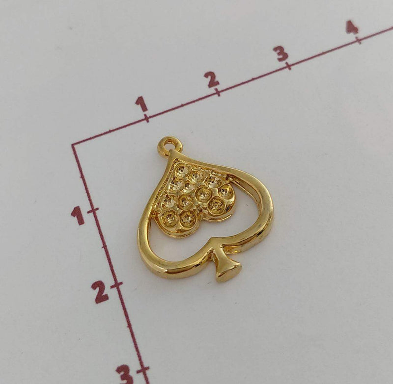 Dije As de Corazones chapa 24K - Accesorios Rubi