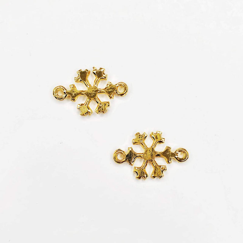 Dije Copo de Nieve Doble Ojal 24K - Accesorios Rubi